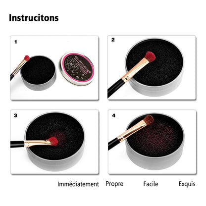 Éponge Efficace et Réutilisable pour Nettoyer Votre  Brosse de Maquillage