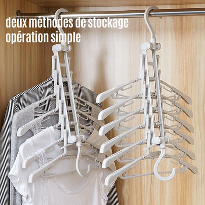 6 en 1 Cintres en Plastique Pliables avec Crochets
