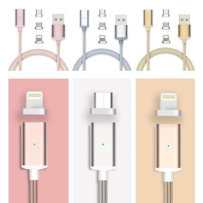 Câble de Charge Magnétique pour iPhone, Android et Type C