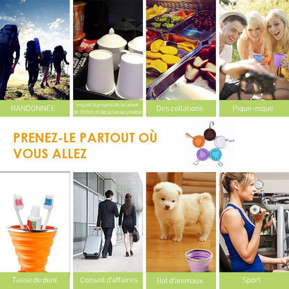 Tasse Portative De Voyage En Silicone Pliable