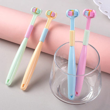 Brosse à dents à trois côtés en forme de V