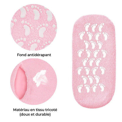 Chaussettes hydratantes avec doublure en gel pour le soin des pieds