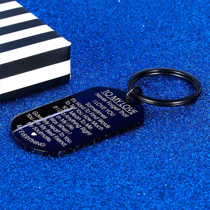 TO MY LOVE - Porte-clés motivant en acier inoxydable