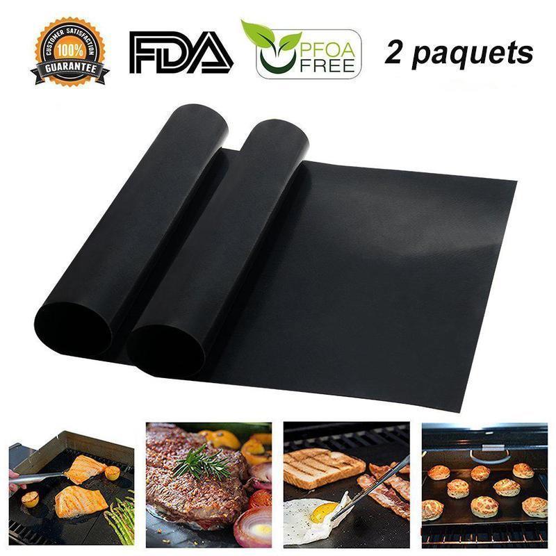 Hirundo 2Pcs Tapis de Cuisson De Gril Résistant à la Chaleur