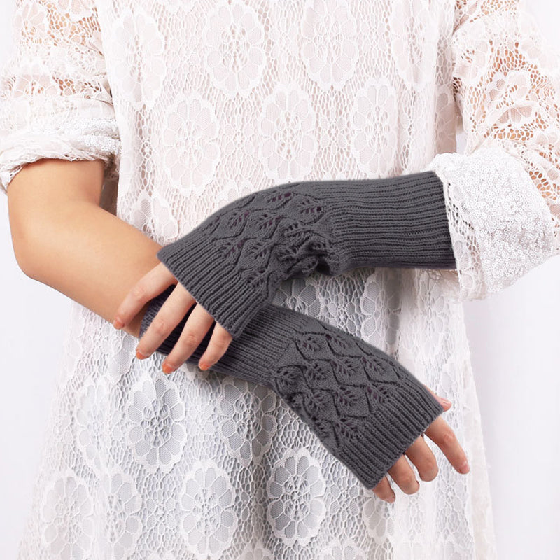 Réchauffeurs Tricot Mittens Demi-Doigt Gants