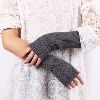 Réchauffeurs Tricot Mittens Demi-Doigt Gants
