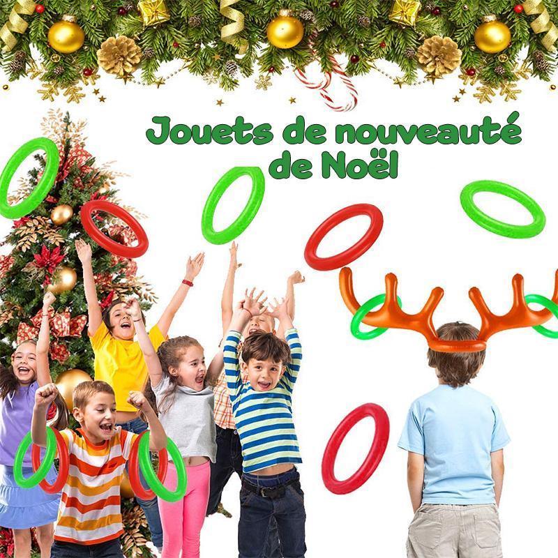 Jeu de Lancer de Bagues en Bois de Renne de Noël