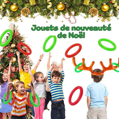 Jeu de Lancer de Bagues en Bois de Renne de Noël