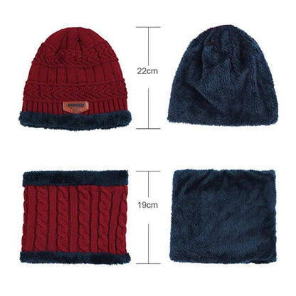 Ensemble Hiver Bonnet avec Écharpe en Tricot