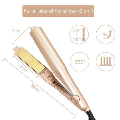 Fer à lisser et Fer à friser-2 en 1