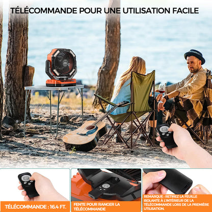 Ventilateur LED de Camping avec Lumière