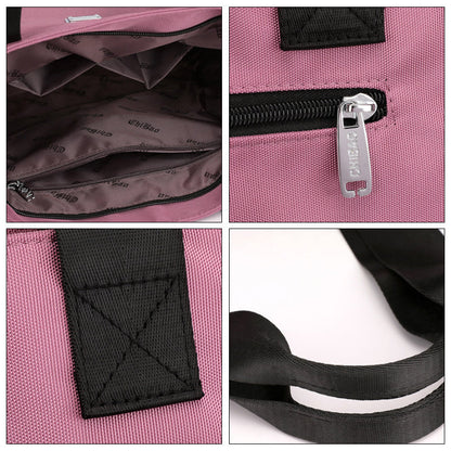 Sac à main polyvalent simple en nylon de couleur unie avec une grande capacité