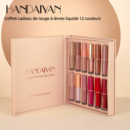 Ensemble de Rouge à Lèvres Liquide 12 Couleurs