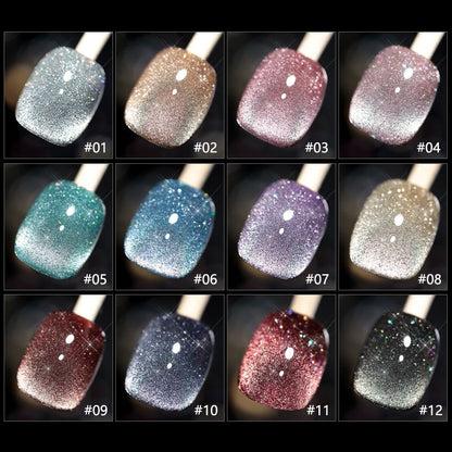 🎉Vernis à Ongles œil de Chat Laser Diamanté