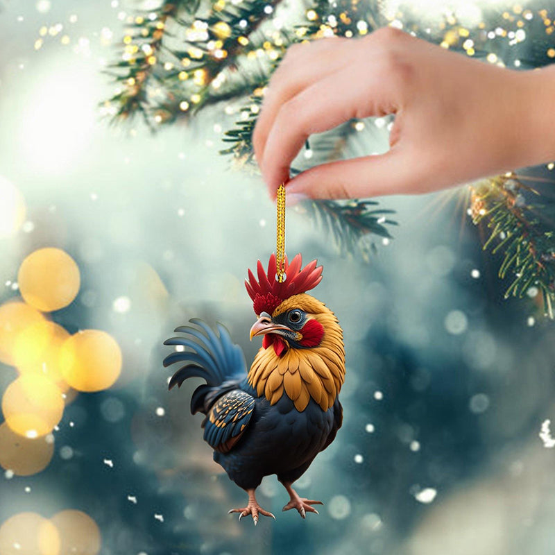 Ornements décoratifs de coq de dessin animé