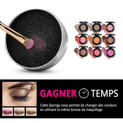 Éponge Efficace et Réutilisable pour Nettoyer Votre  Brosse de Maquillage