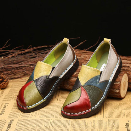 Casuel Confort Chaussures Plates en Cuir pour Femmes