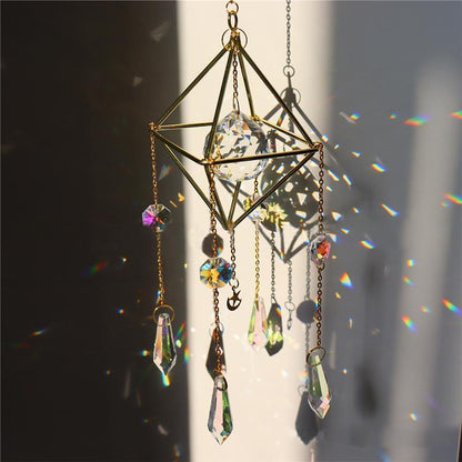 Prisme de Boule de Cristal Multicolore Capteur de Soleil