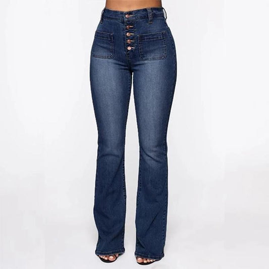 Jean Délavé à Taille Haute pour Femmes