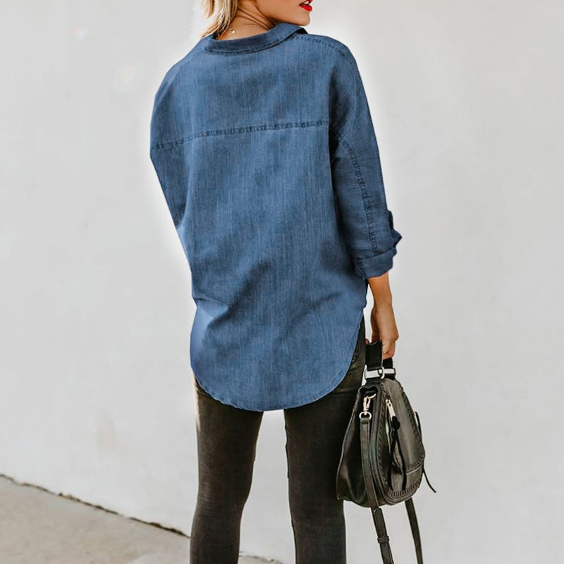 Chemise en jean à manches longues