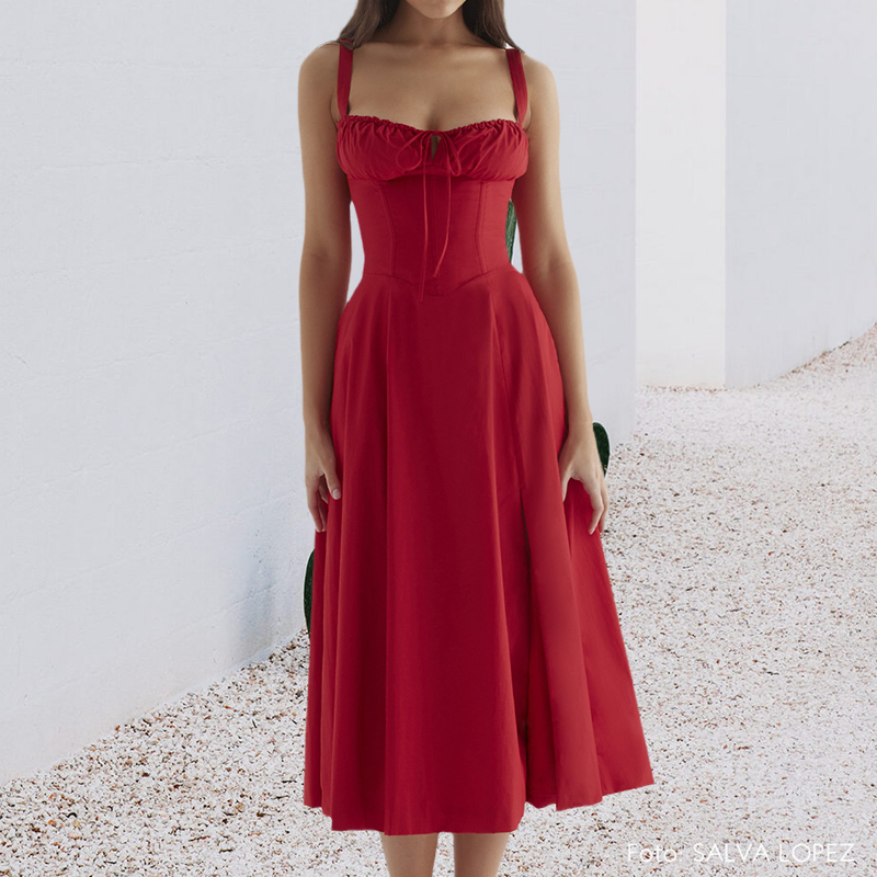 Robe d'été Bustier à Imprimé Carmen