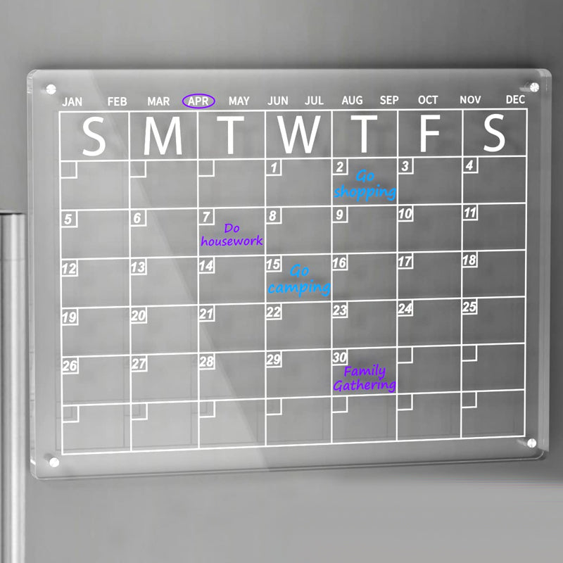 Calendrier acrylique magnétique