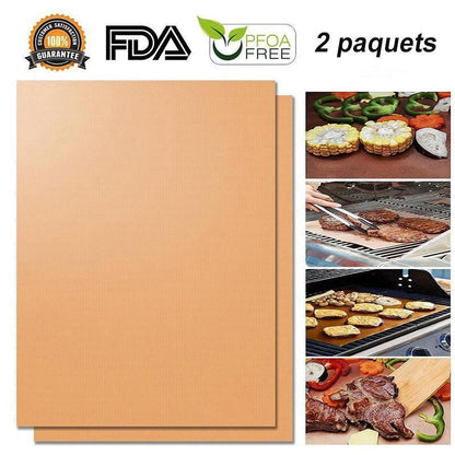 Hirundo 2Pcs Tapis de Cuisson De Gril Résistant à la Chaleur