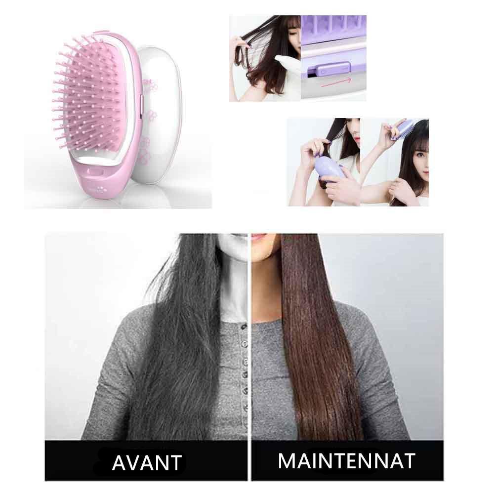 Brosse à Cheveux Portable Avec Fonction Ionique