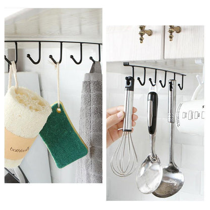 Support à Crochets Multifonctionnel sous Armoire