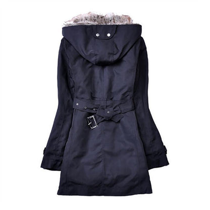 Manteau d'hiver pour femmes avec fausse fourrure amovible