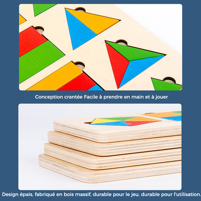 🖼️🎨Jeu de Tri en Bois avec Formes Géométriques🖼️