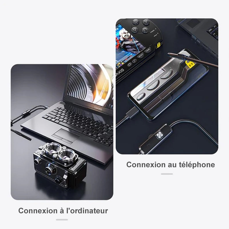 🔥Caméra d'Endoscope WiFi Semi-rigide à Mise au Point Automatique