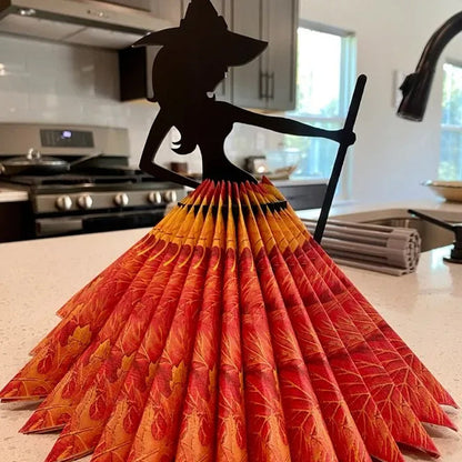 Ornement de porte-serviettes en bois de sorcière d'Halloween