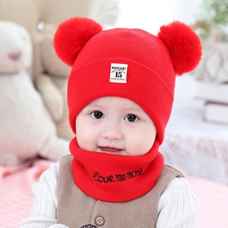 Chapeau et Écharpe Chaud Hiver Pour Bébés