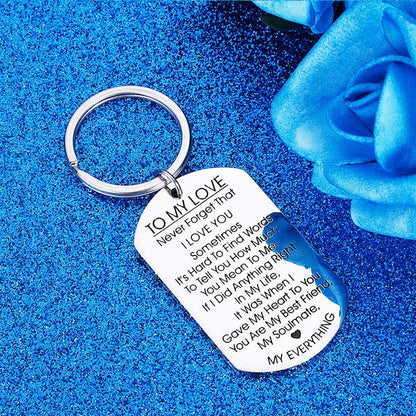 TO MY LOVE - Porte-clés motivant en acier inoxydable