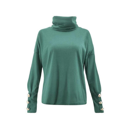 Pull décontracté uni à manches longues