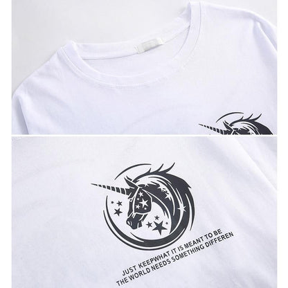 T-shirt à Motif Licorne Lumineux