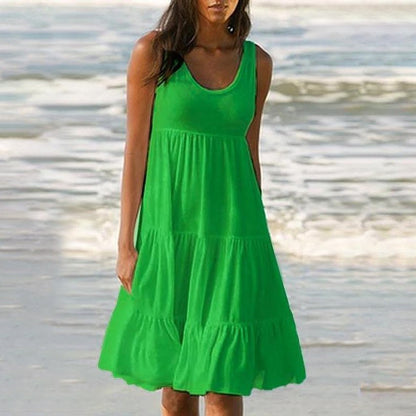 Robe de plage sans manches à encolure dégagée