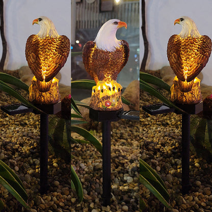 Poteau solaire de jardin à figure d'aigle