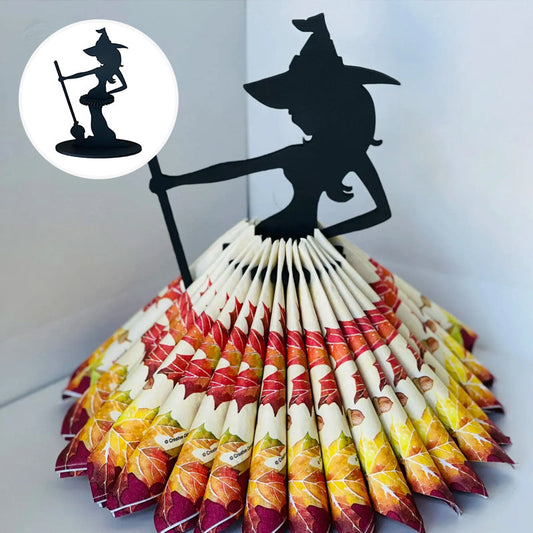 Ornement de porte-serviettes en bois de sorcière d'Halloween