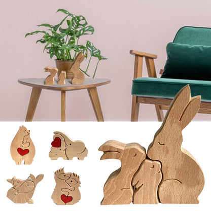 Décoration en Bois Sculptée en Forme d'Animal la Fête des Mères