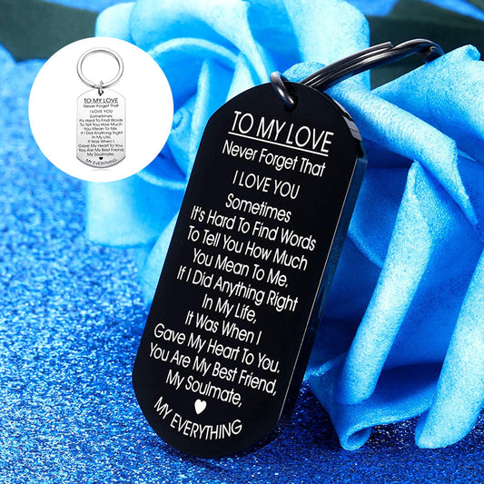 TO MY LOVE - Porte-clés motivant en acier inoxydable