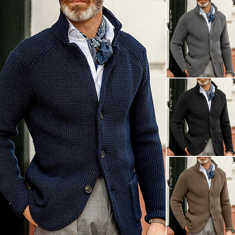 Manteau en Tricot à Col Montant pour Hommes