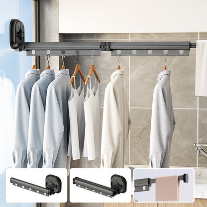 Séchoir à Linge Pliable Mural avec Ventouse