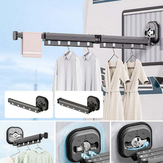 Séchoir à Linge Pliable Mural avec Ventouse