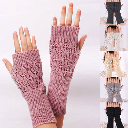 Réchauffeurs Tricot Mittens Demi-Doigt Gants