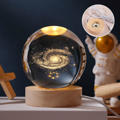 Veilleuse boule de cristal rougeoyante