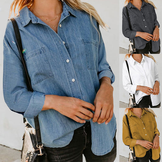 Chemise en jean à manches longues