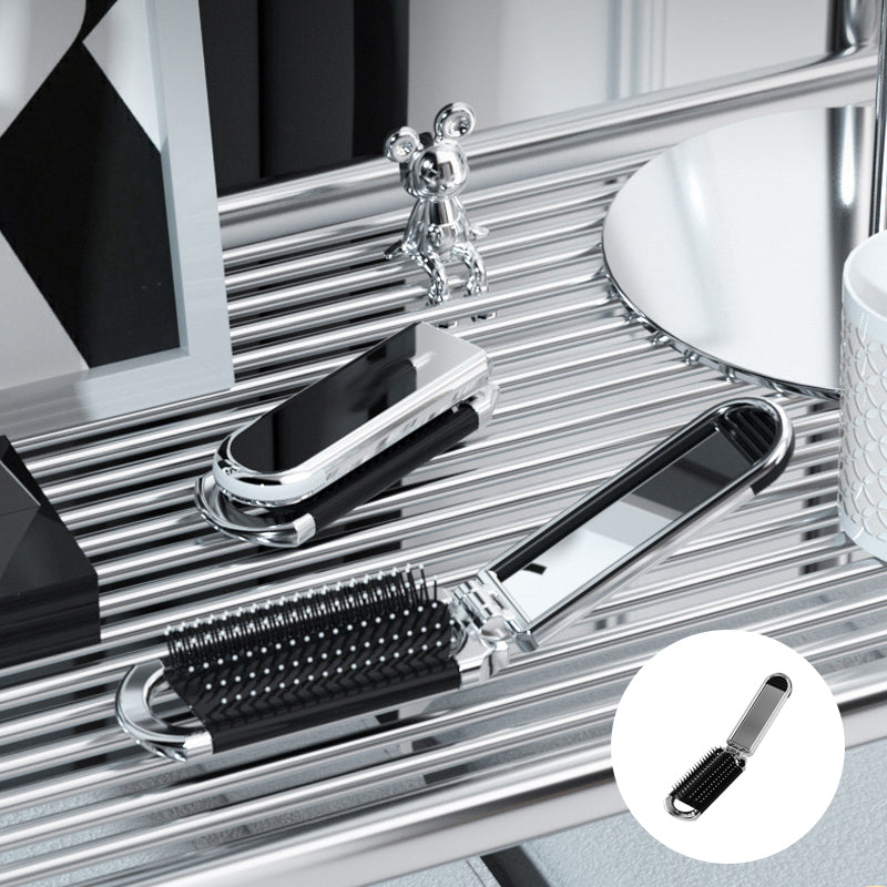 Brosse à cheveux miroir pliant de voyage