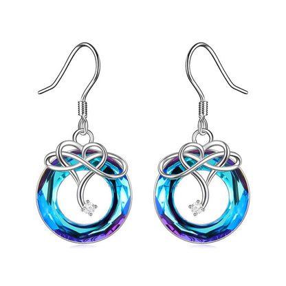 Ensemble de collier et de boucles d'oreilles en cristal d'amour infini
